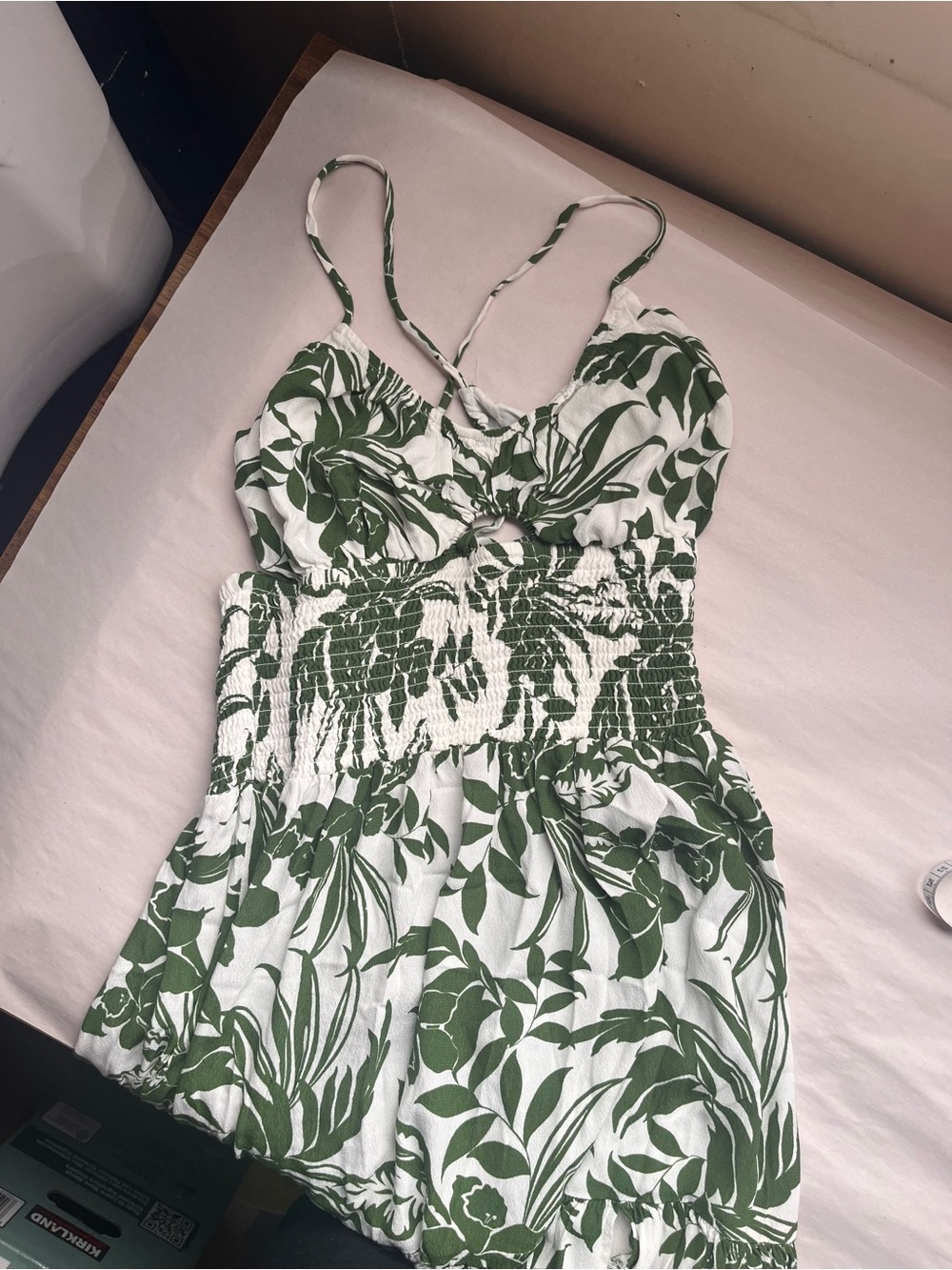 l*space Calla Destination Paradise Maxi Dress with Green Palm Print Side Slit L - Picture 4 of 10